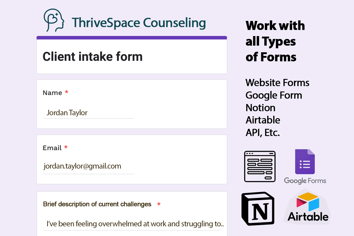 Step 1: Client fills your form